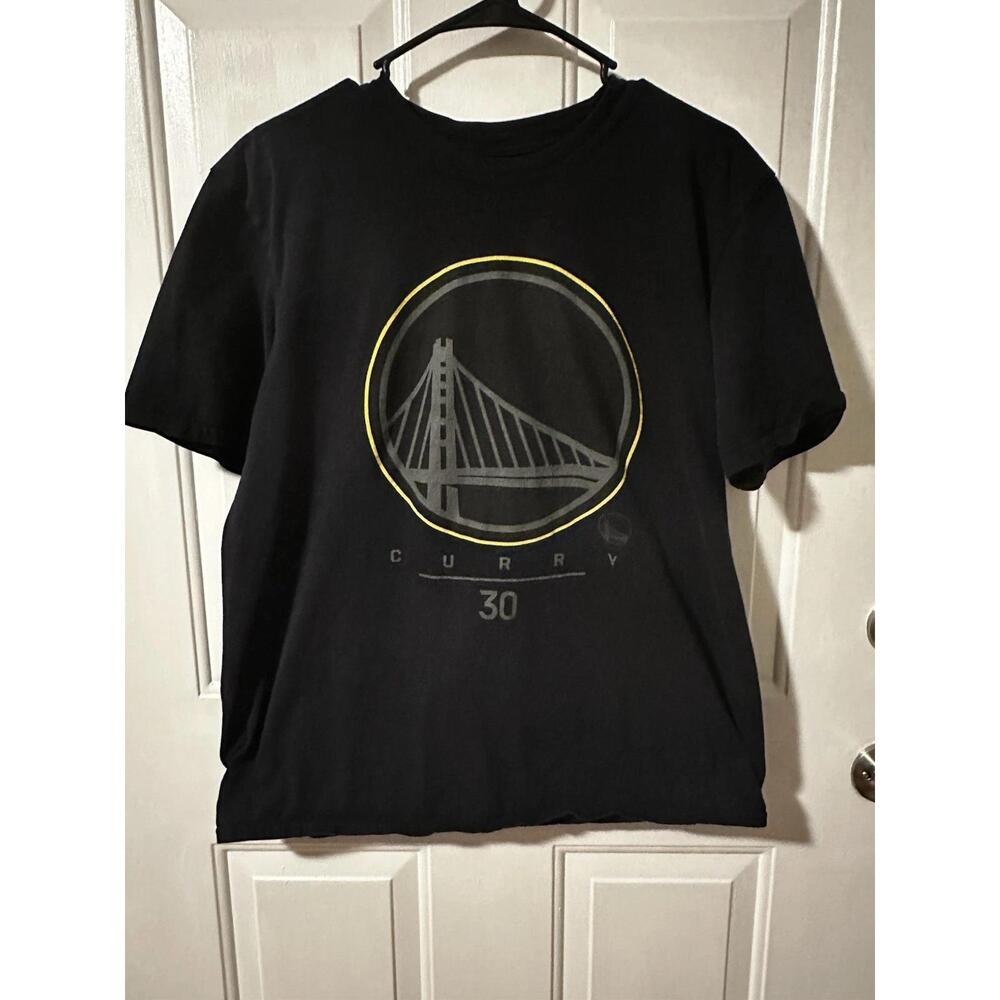 Fanatics Mens M Golden State Warriors 32 Stephen Curry Black Ss Screenprint Tee